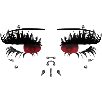 ♡ emotionless lashes w/ piercings (red)