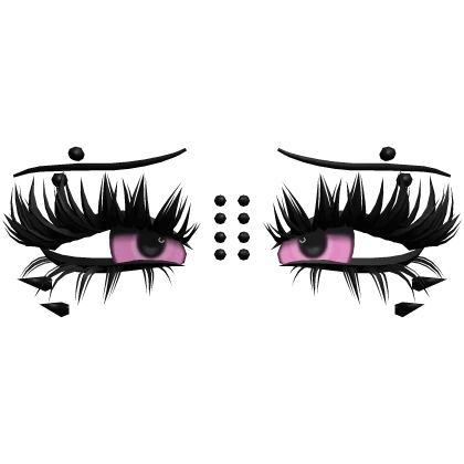 ♡ emo lashes w piercings (pink)