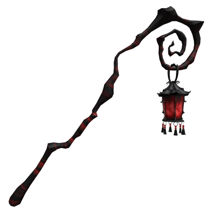 Twisted Lantern Staff - red/black