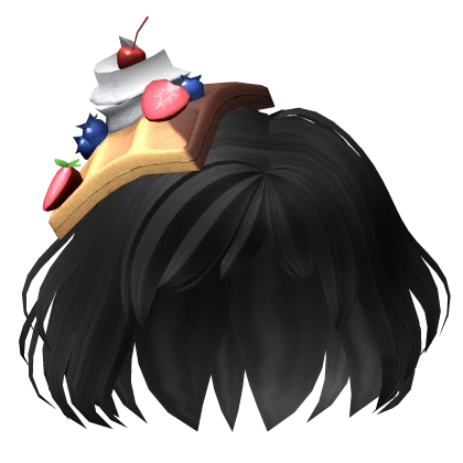Playful Messy Short Hair w/ Waffle Hat in Black