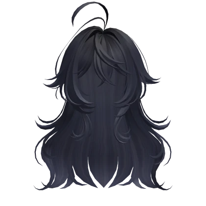 Blue Black Cute Anime Girl Hair