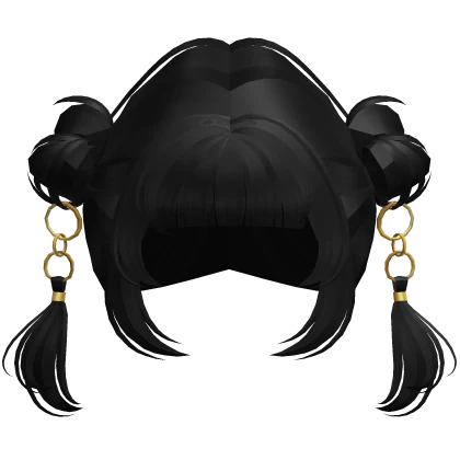 Enchanted Messy Twin Buns (Black)