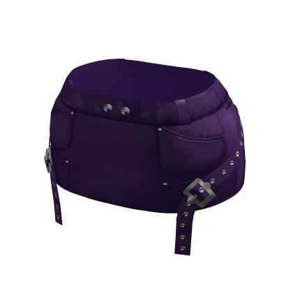 Purple Punk Leather Belted Mini Skirt