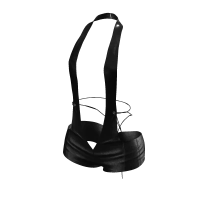 Cutout Leather Overalls (Black)