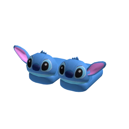 Blue Stitch Alien Bunny Plushie Slippers