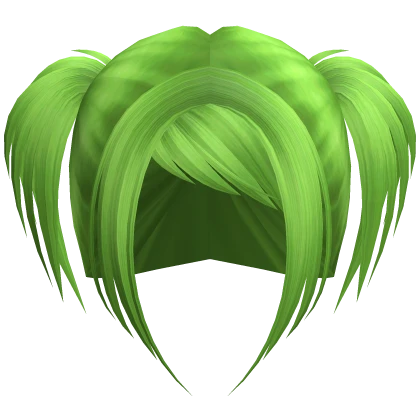 ☆ scene rockstar messy pigtails lime green