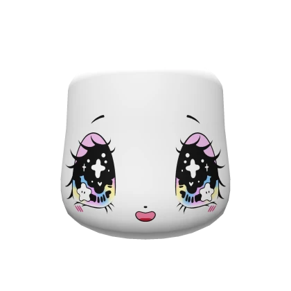 Kawaii Anime Pastel Sparkly Face 