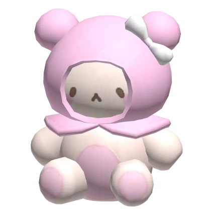 ♡ kawaii bear plushie & pink winter cloak y2k cute