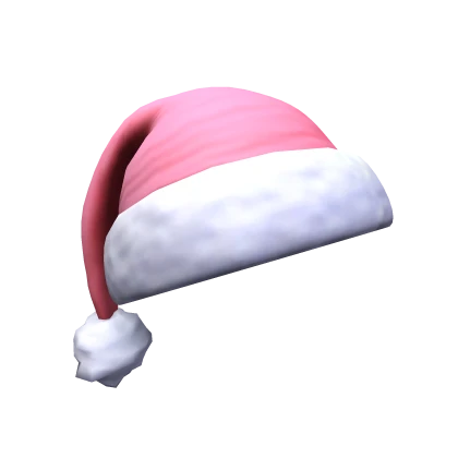 Fluffy Side Ways Santa Hat in Pink