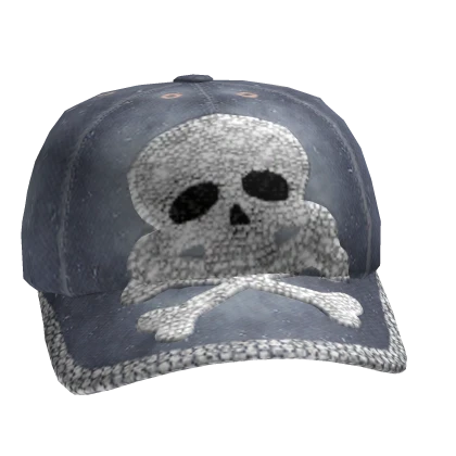 Faded Rhinestone Skull Bling Trucker Cap