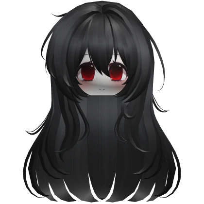 Long Fluffy Layered Anime Hair Face Tei - Black