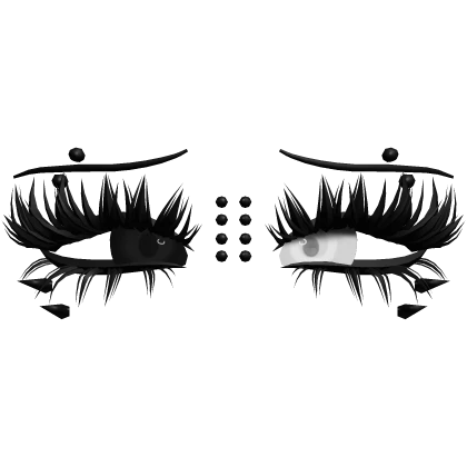 ♡ emo lashes w piercings (black/white)