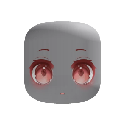 Red Anime Eyes Peachy Pink Makeup Mask