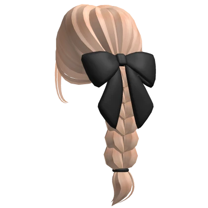 Preppy Schoolgirl Braid w Black Bow (Blonde)