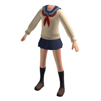 Anime School Uniform w/ Sweater Costume