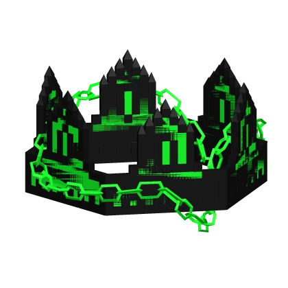 [GLITCH] Hacker Green Chained 8-Bit Crown
