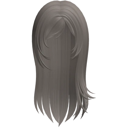 ♡ : long windy hair with side swept bangs ash