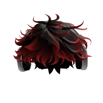 Red To Black Messy Hair & Headphones