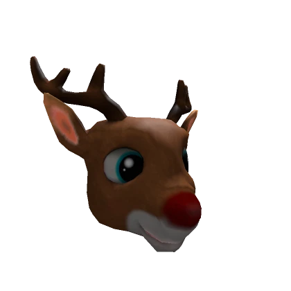 Red Nose Reindeer Head