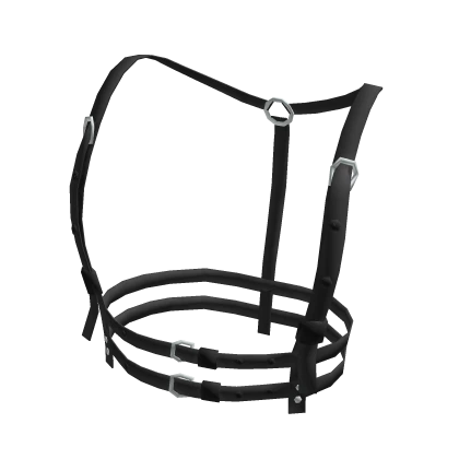 Punk Goth Black Leather Strap Top 