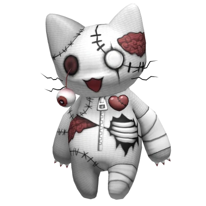 Zombie Cat Plushie ( White )