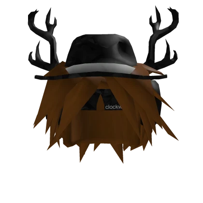 ⏳ Brown Messy Hair + Fedora + Antlers