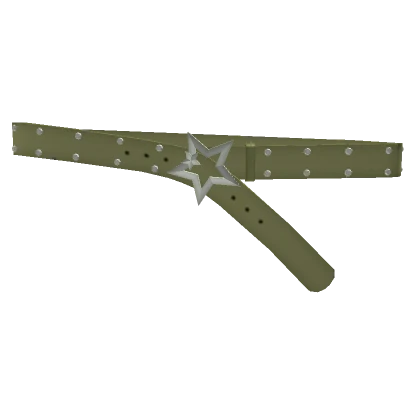 Y2K Studded Star Belt (Olive)