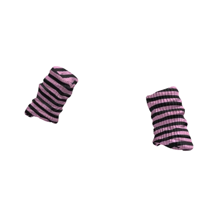 Striped Soft Arm Warmers (Black and Pink)
