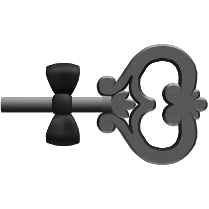 Cute Vintage Doll Winding Key with Bow in Black