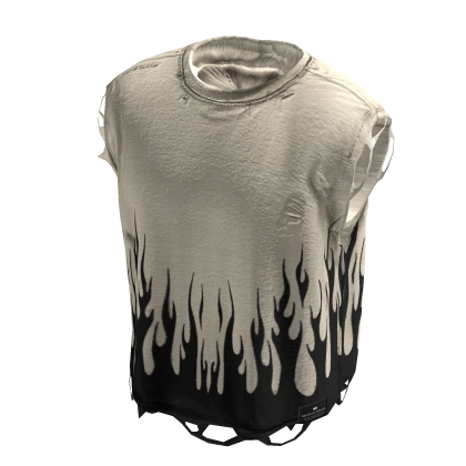 BLACK Flames Ripped TANK TOP