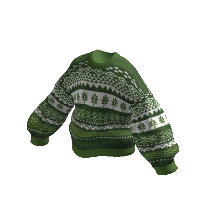 Oversized Knitted Christmas Sweater Green