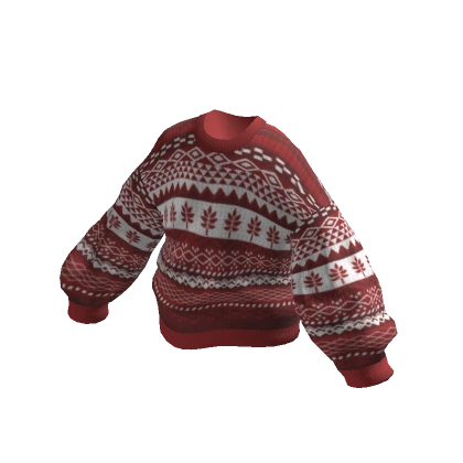 Oversized Knitted Christmas Sweater Red