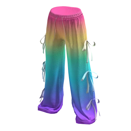 ✨ Coquette Silk Bow Rainbow Ribbon Pants