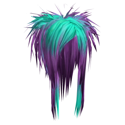 Spiky Teased Scene Hair (Cyan/Purple)