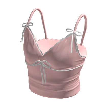 Pink Ruffle Lace Tank Top w/ Bows