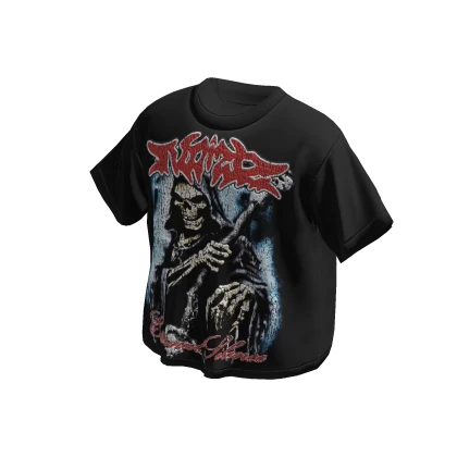 SCT CLUB Boxy T-Shirt Skull Graphic