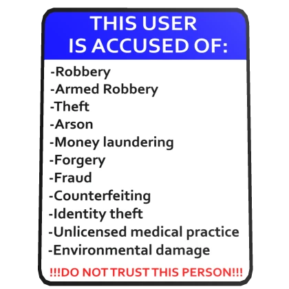 Crime List Warning Meme Criminal Troll Neon Sign