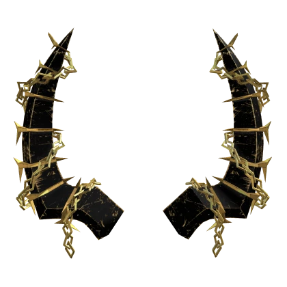 Royal Onyx Gold Chained Emo Horns