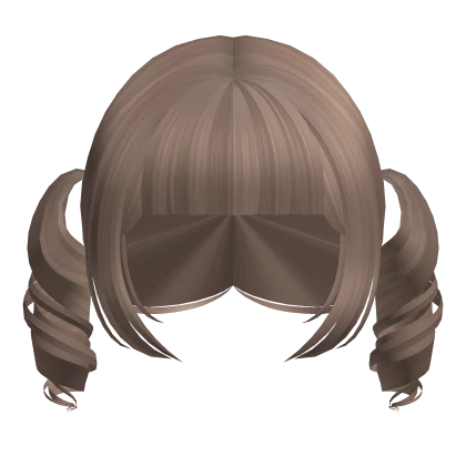 ♡ :  baby curly small pigtails in reddish brown