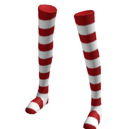 Thigh High Christimas Red Striped Leg Warmers