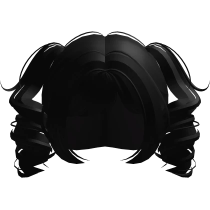 ♡ (FREE) Kawaii black swirly fluffy pigtails