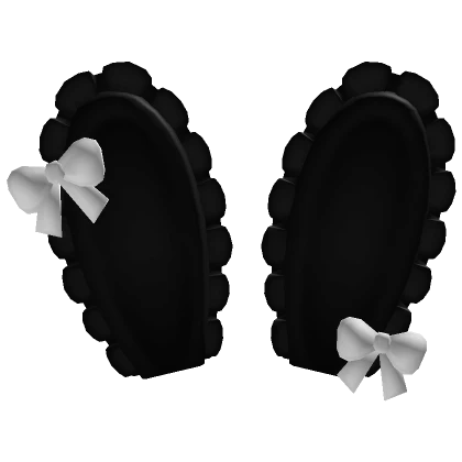 ୨୧ Ruffle Bunny Ears Black ♡