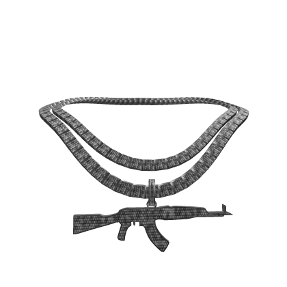 4.0 ak47 chain iced out silver w tennis chains