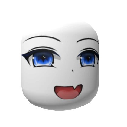 Blue Smug Anime Mask White