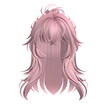 Pink Anime Half-Up Hair