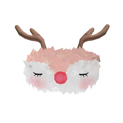 Cute Fluffy Christmas Reindeer Mask