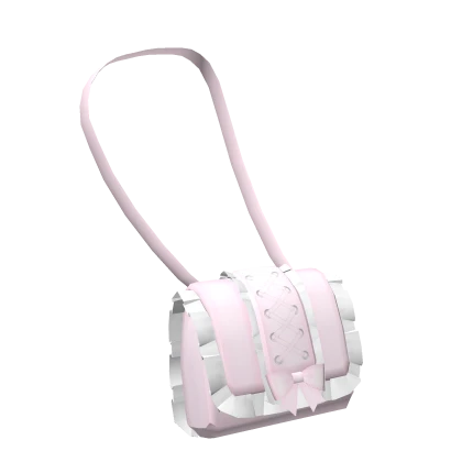 ♡ : 3.0 pink/white kawaii ruffled side bag