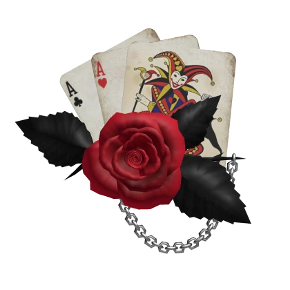 Vintage Red Rose Joker Card Hair Decoration