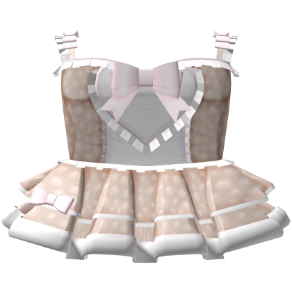 Christmas Winter Dress in Light Fawn and Pink