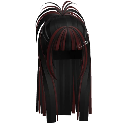Y2K Hime Ponytail Updo (Black to Red)